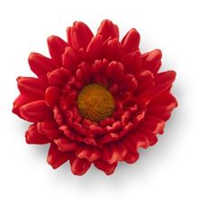 Picture of RED GERBERA 6CM EDIBLE HAND MADE FLOWER CAKE TOPPER